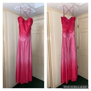 Long formal pink ombré dress